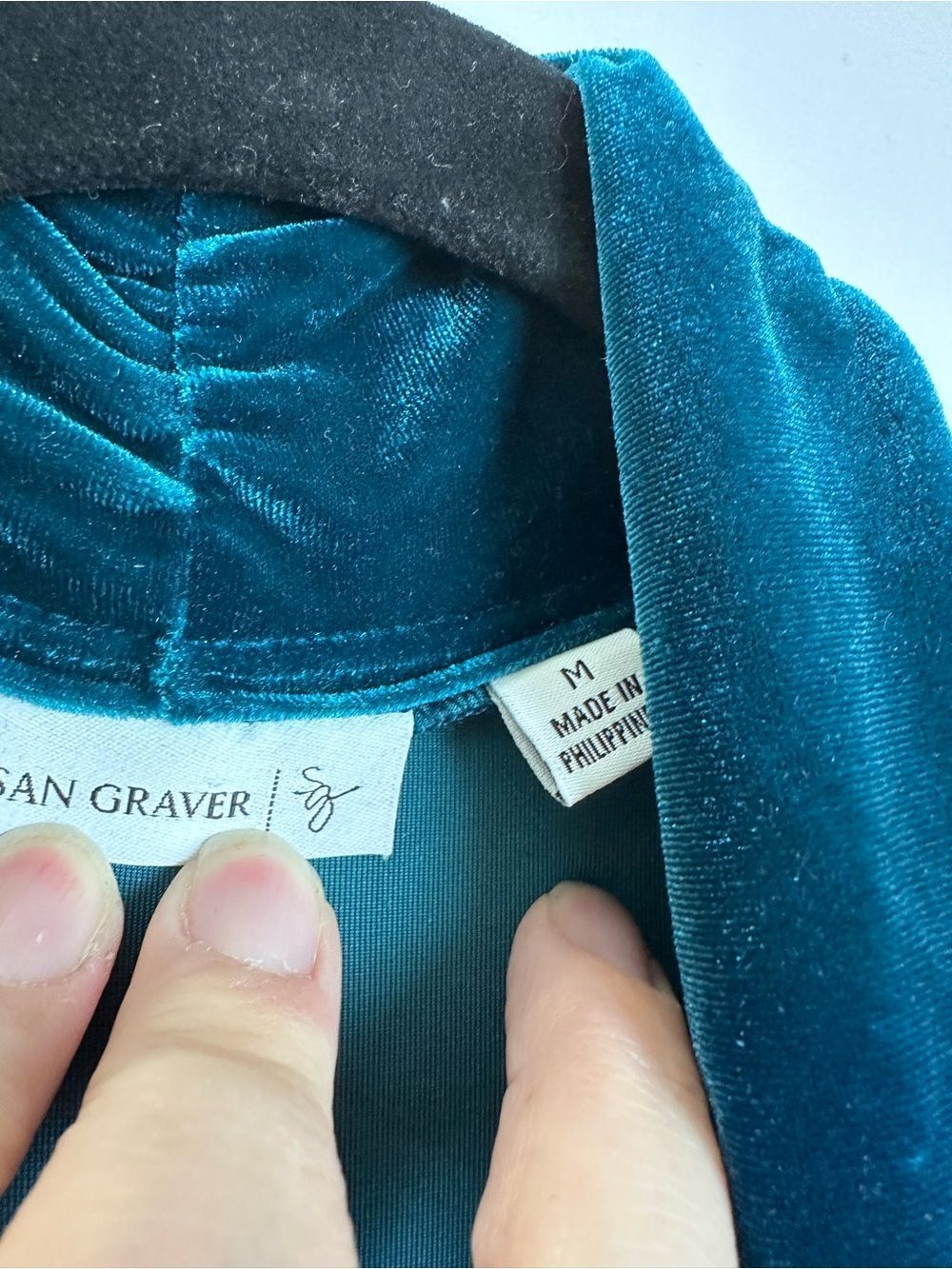 ⭐️Susan Graver Open-Front Velvet Cardigan Sweater - Teal - Picture 2 of 10